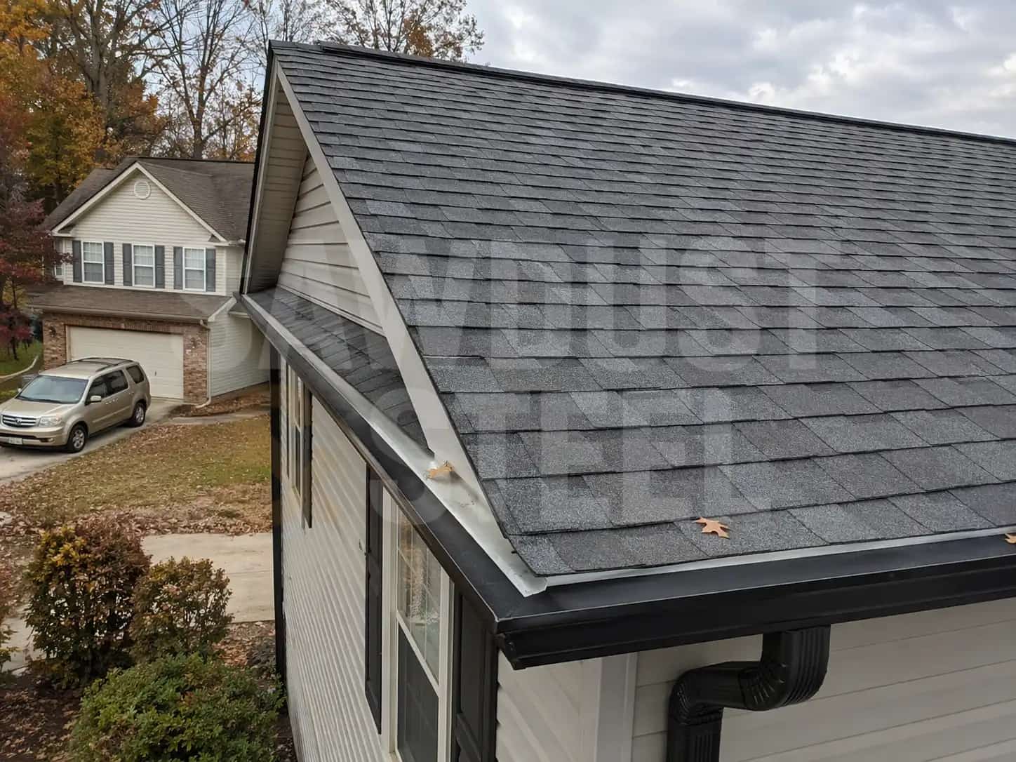 Ontario gable roof with soffit and high roof ventilation locations